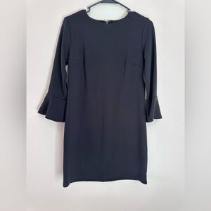Old Navy Black Long-Sleeve Bell Cuff Shift Dress